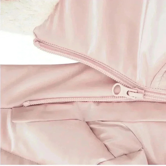 New Members Mark Toddler Sz. 4T Puffer Jacket Pink Removable Faux Fur Hood NWT - Picture 9 of 12